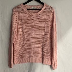 Van-Heusen Lt Pink Open Weave Long Sleeve Sweater